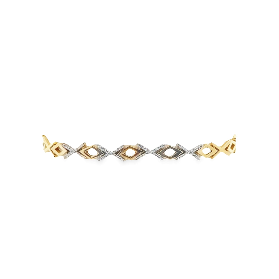 14K Two-Tone Gold Diamond Bracelet