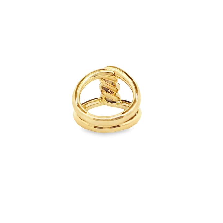 18K Yellow Gold Diamond Cialoma Single Knot Ring
