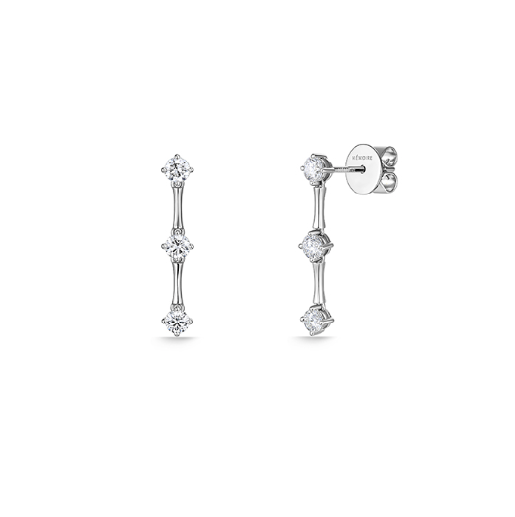18K White Gold Diamond Serena Drop Earrings