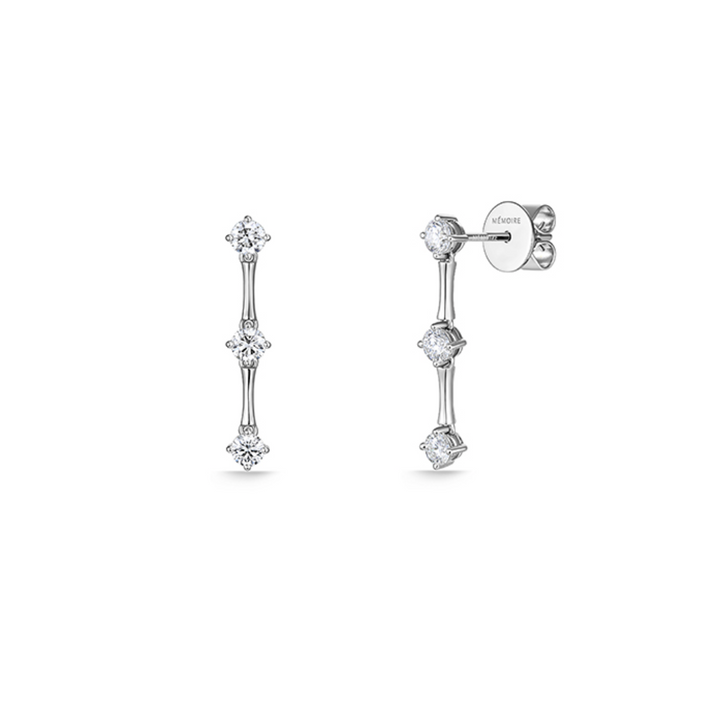 18K White Gold Diamond Serena Drop Earrings