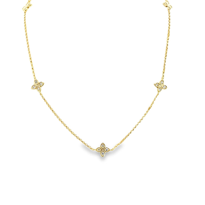 18K Yellow Gold Diamond Love by the Inch 5 Station Necklace