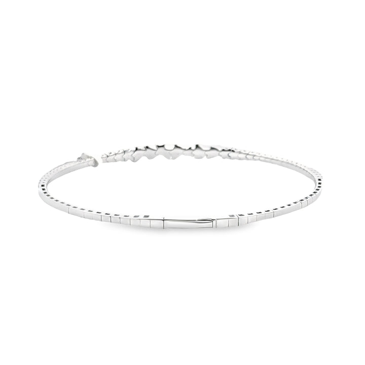 14K White Gold Diamond Multi-Shape Graduated Bangle Bracelet