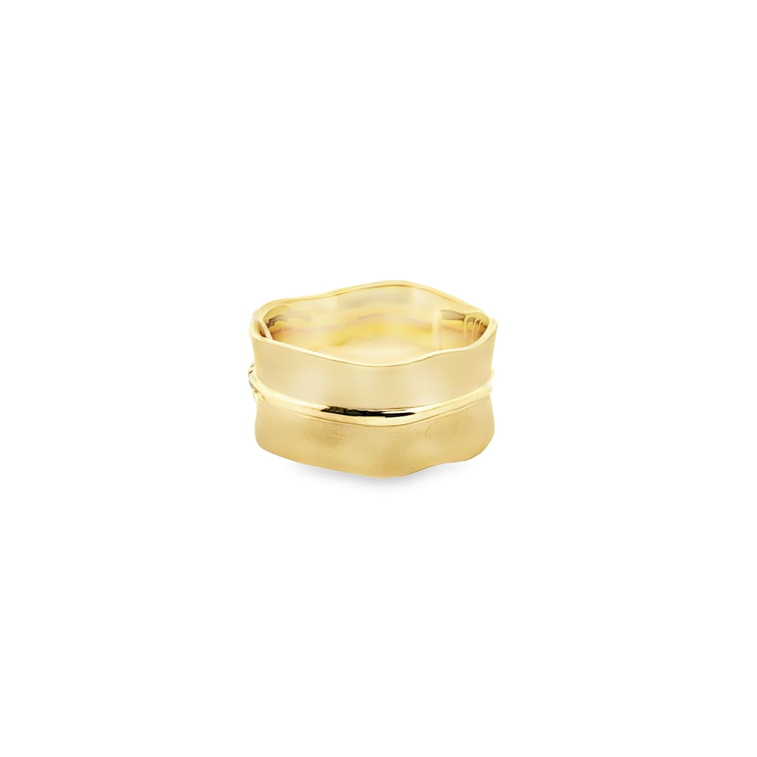 18K Two-Tone Gold Diamond Abstract Ring