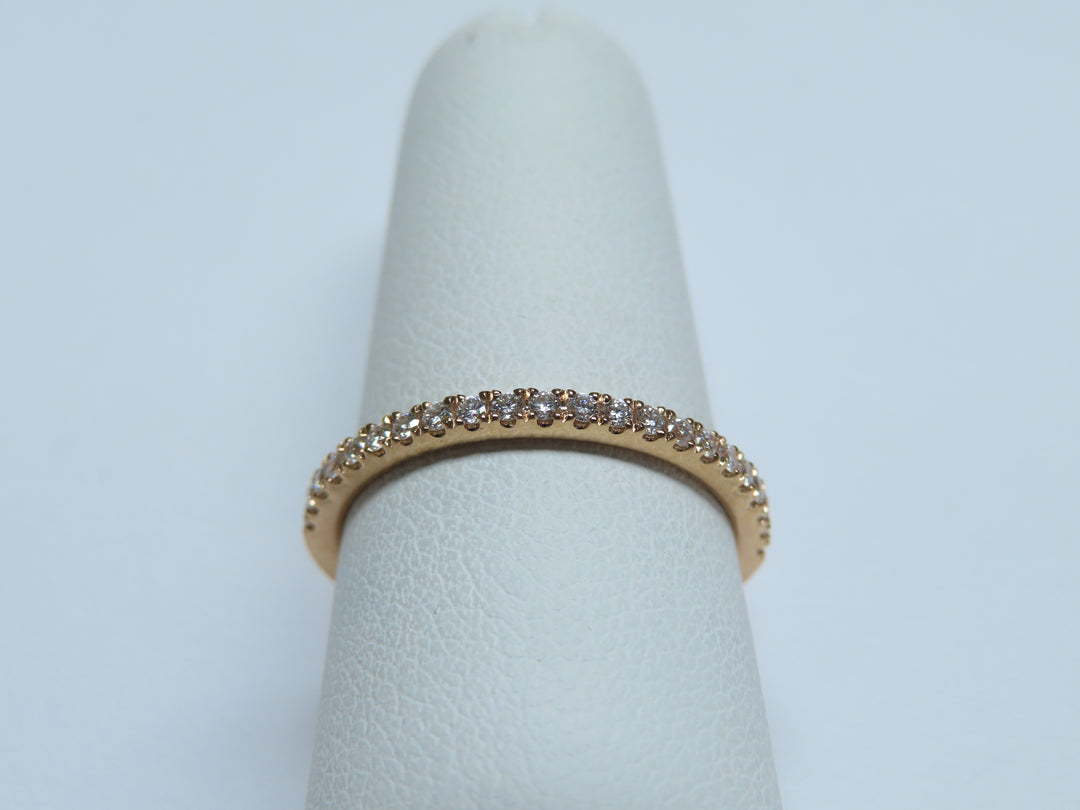 18K Yellow Gold Diamond Bouquet Half Line Stackable Ring