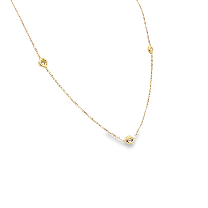 18K Rose Gold Diamond by the Inch 5 Station Necklace