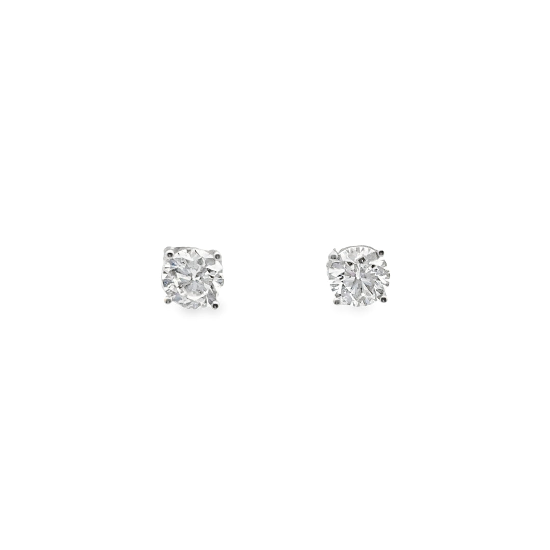 18K White Gold Diamond Martini Stud Earrings