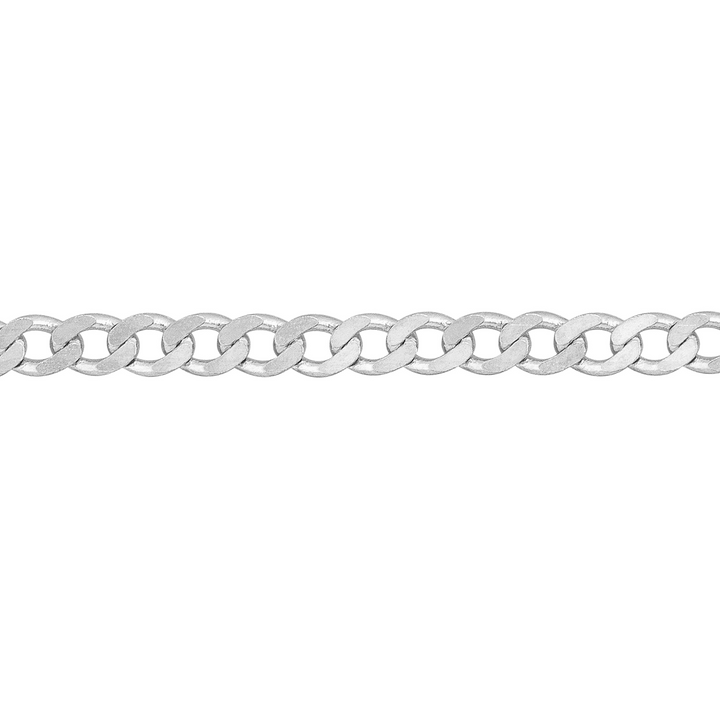 14K White Gold Curb Chain Bracelet