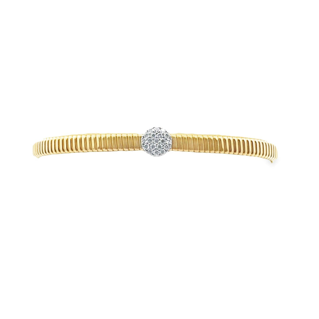 18K Two-Tone Gold Diamond Circle Bangle