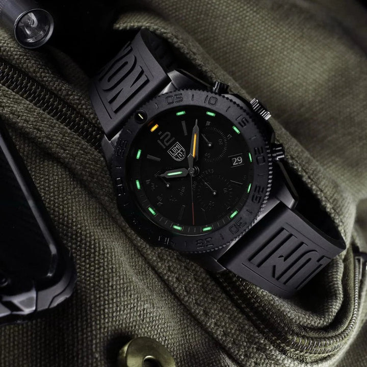 Pacific Diver Black Quartz Chronograph 44MM Watch