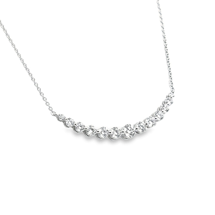 18K White Gold Diamond Smile Necklace (Large)