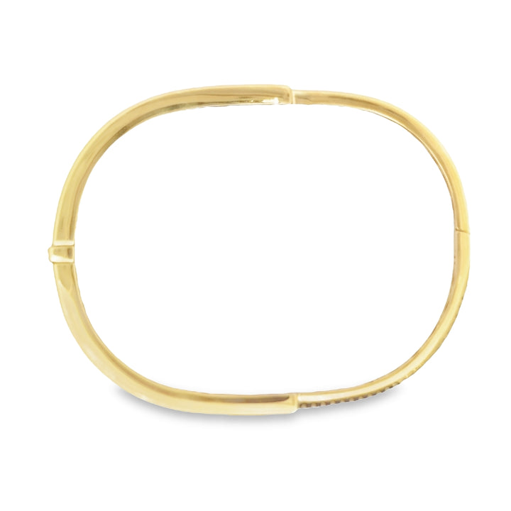 14K Yellow Gold Diamond Cuff Bangle