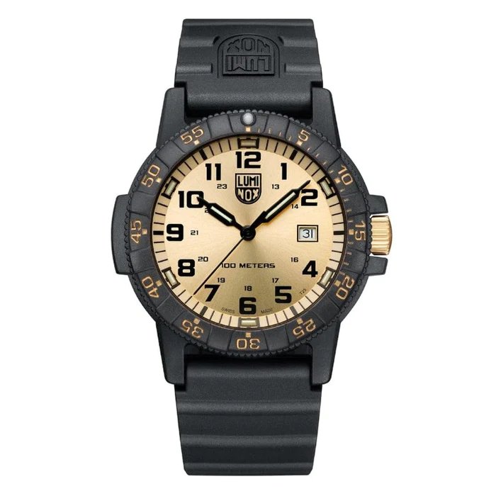 Leatherback SEA Turtle Giant Gold Black Quartz 44MM Watch