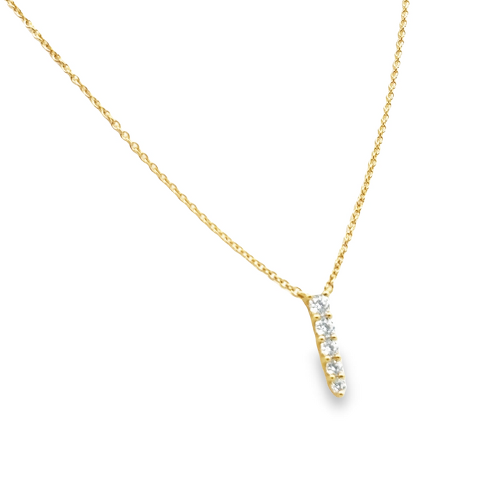 18K Yellow Gold Diamond Identity Pendant Necklace (Small)