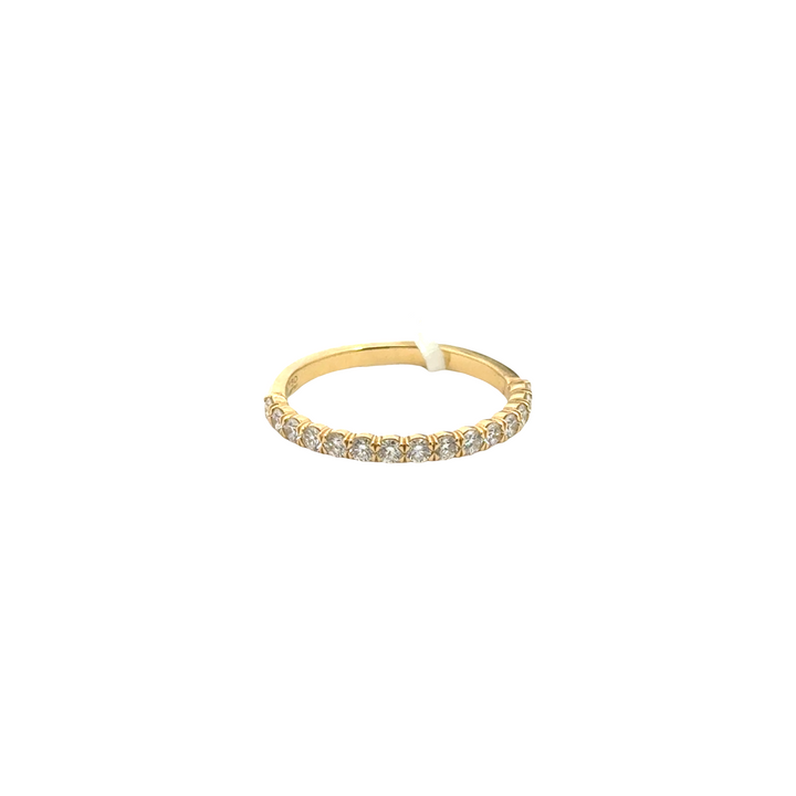 18K Yellow Gold Diamond Half Line Stackable Ring