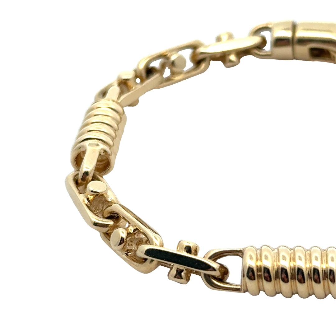 14K Yellow Gold 8.5" Fancy Link Chain Bracelet