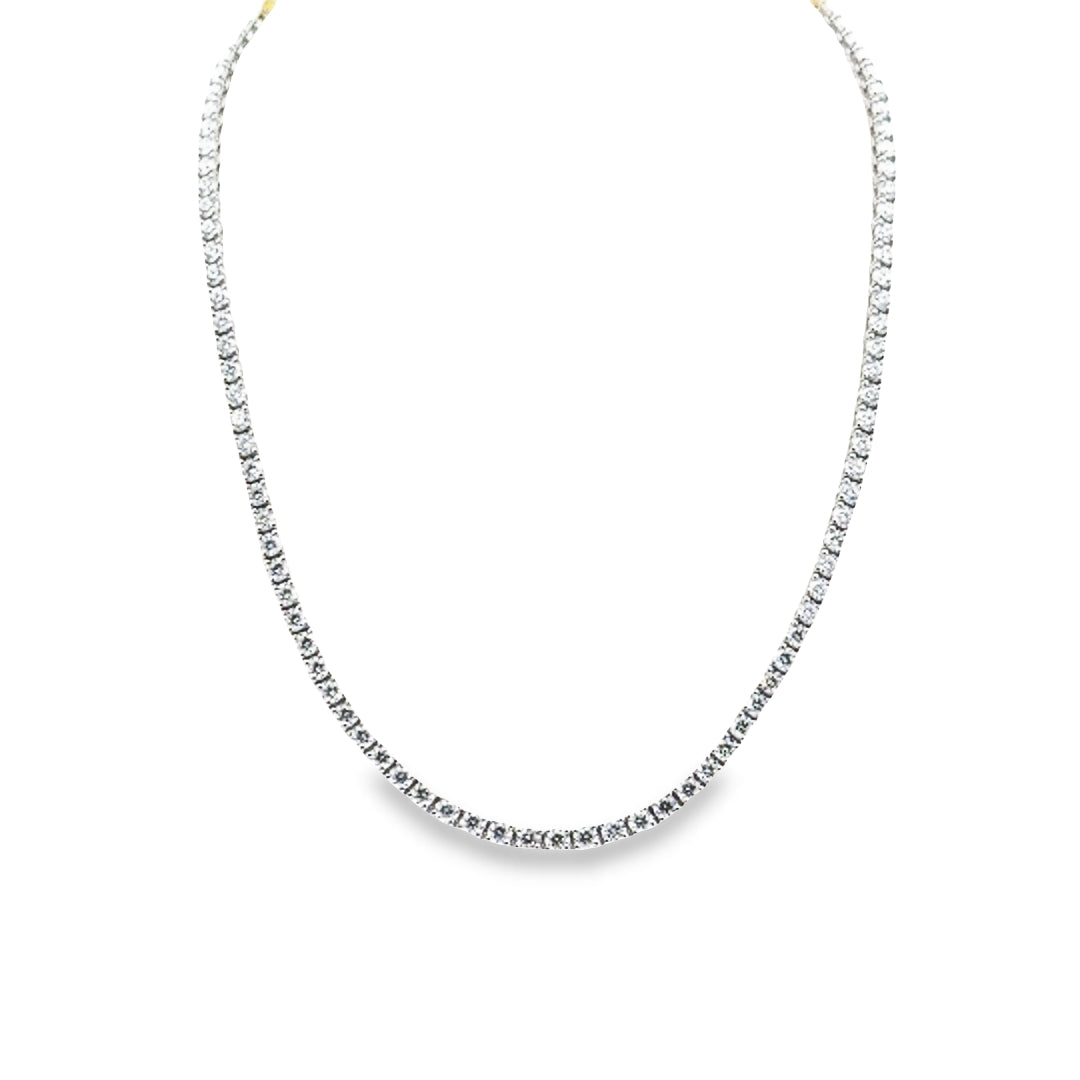 18K Two-Tone Gold Diamond Adjustable Tennis Necklace
