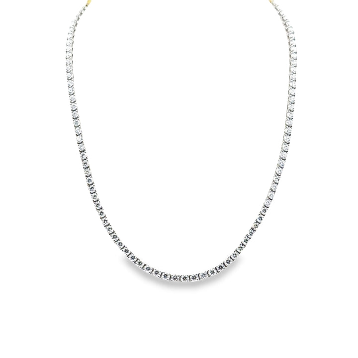 18K Two-Tone Gold Diamond Adjustable Tennis Necklace
