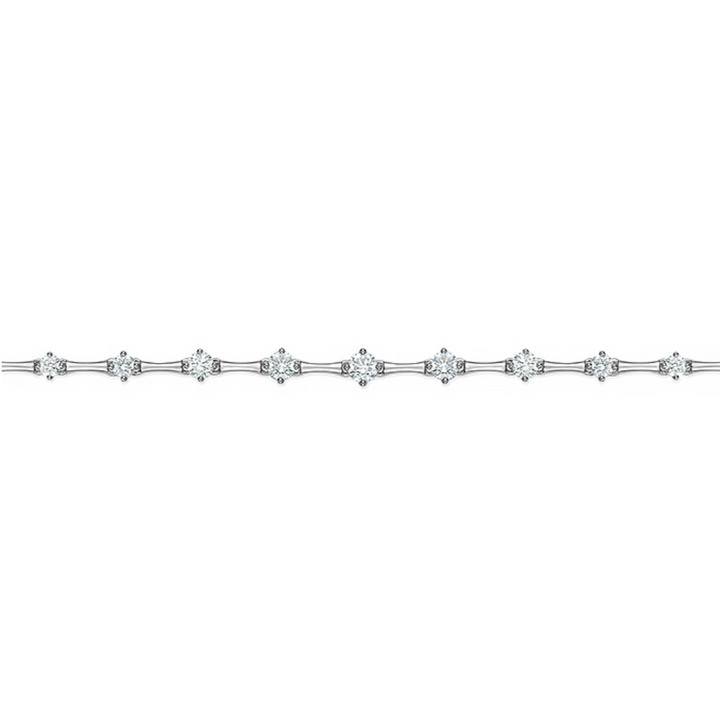 18K White Gold Diamond Cadence Graduated Bolo Bracelet