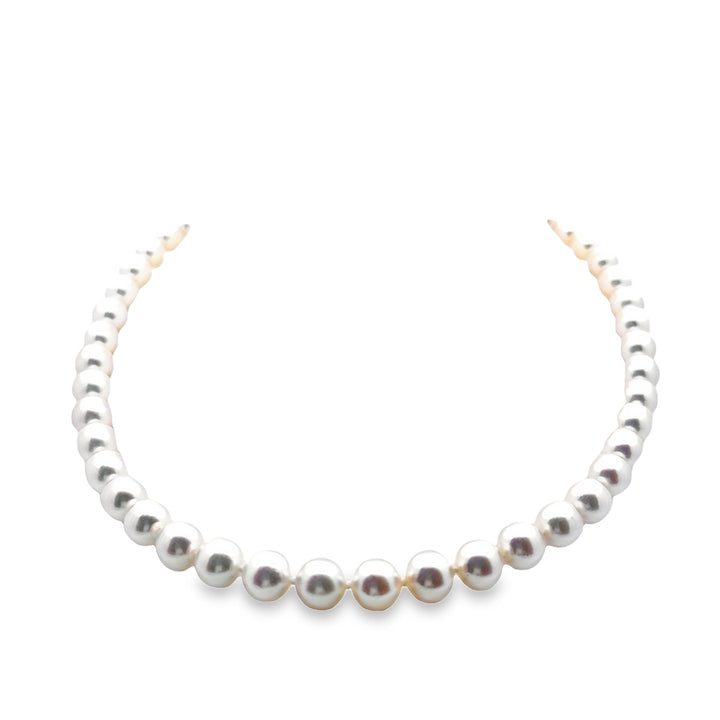 14K White Gold 8.5MM Akoya Pearl Necklace