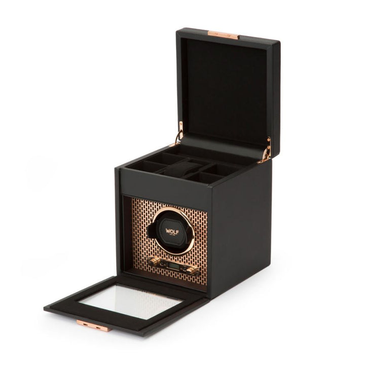 Axis Single Watch Winder In Copper With Storage