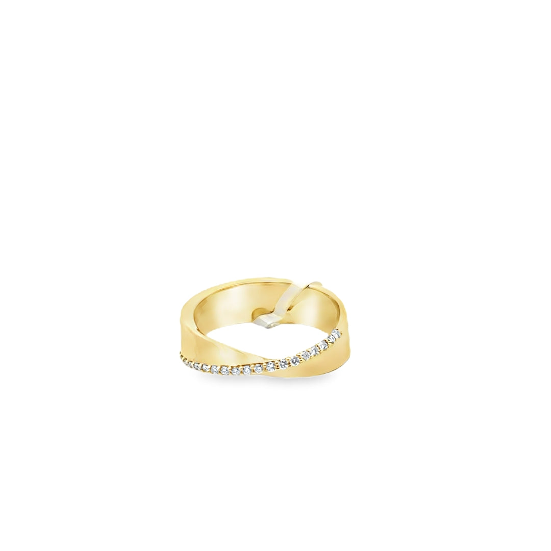 14K Yellow Gold Diamond Twist Ring