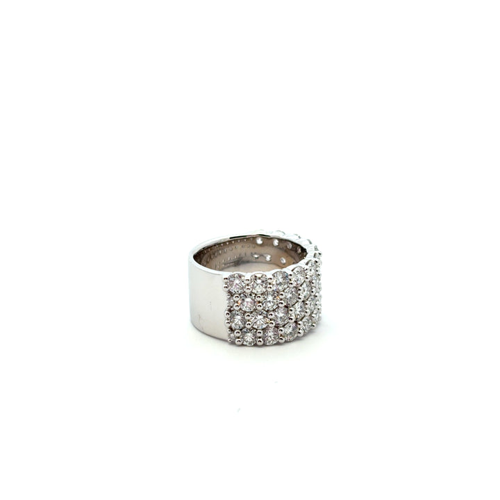 18K White Gold Diamond 4 Row Paramount Half Band Ring